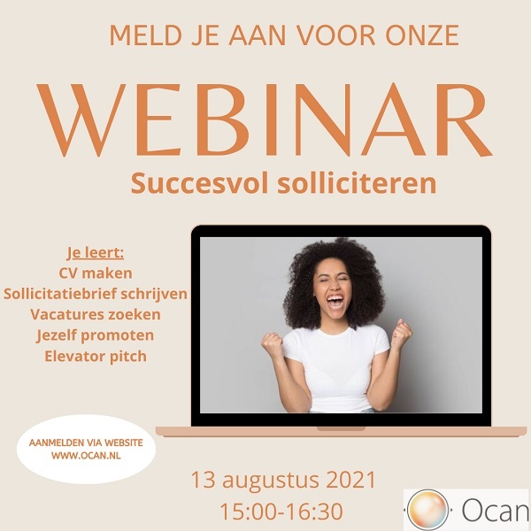 Flyer Webinar Succesvol solliciteren WEB Ocan caribisch carrier