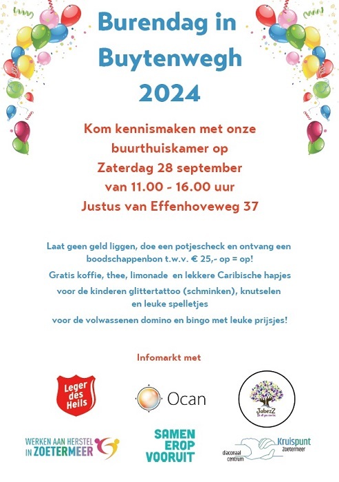 Uintodiging Burendag infomarkt Zoetermeer OcanCare LdH september 2024 Ocan Caribisch