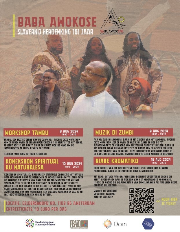 Uitnodiging Baba Awokose slavernijherdenking workshops theater