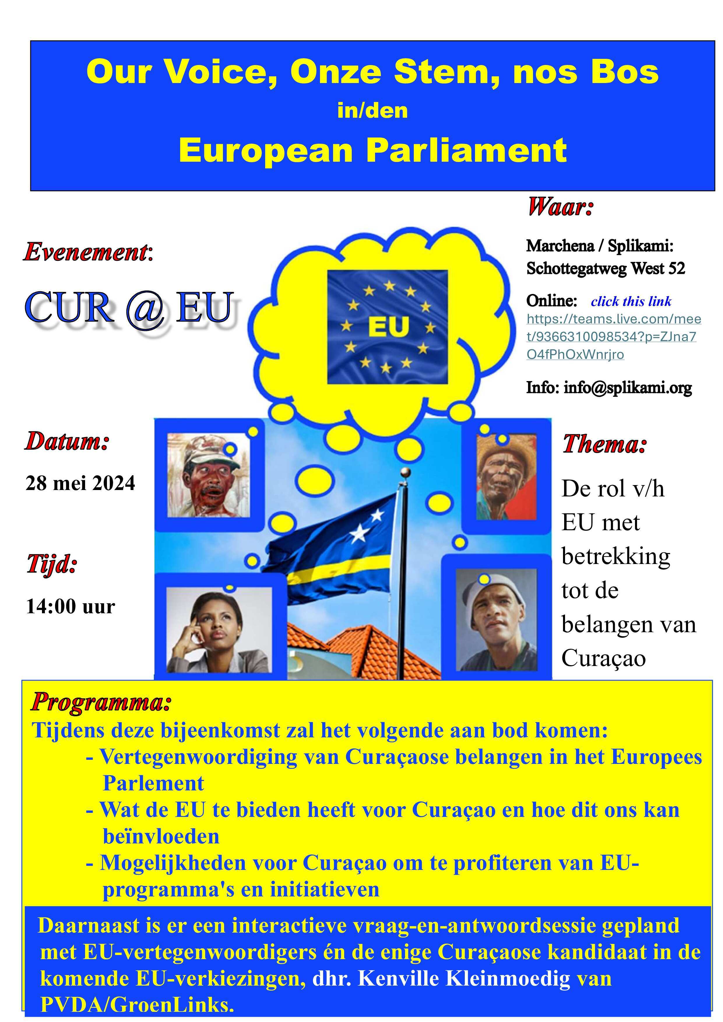 Uitnodiging Splikami CUREUned EU verkiezing  Ocan caribisch